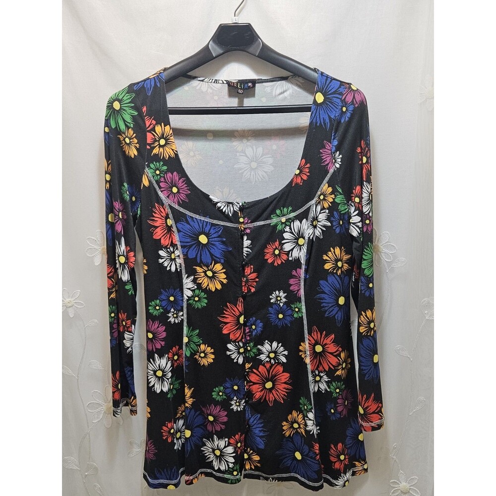 Delias Womens 1X Multicolor Mini Dress Y2K Nostalgia Floral Whimsy Botanical 90s